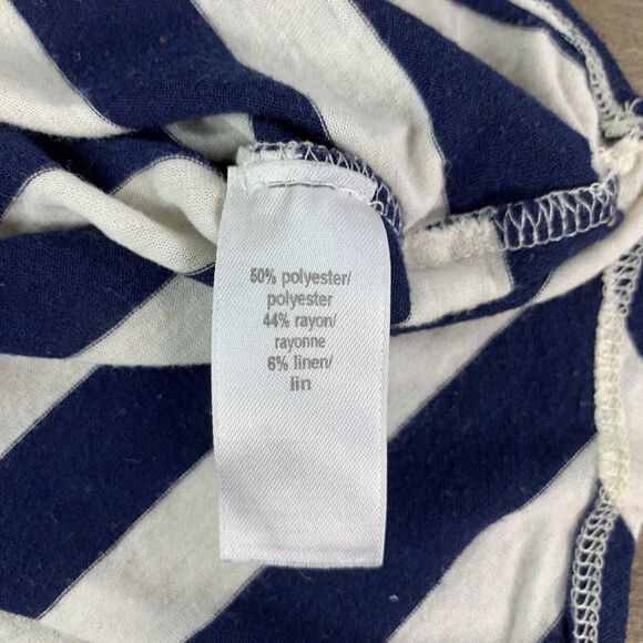 Maurices Womens Size Large Top Striped Blue & White Scoop Neck Lighweight - Picture 6 of 7